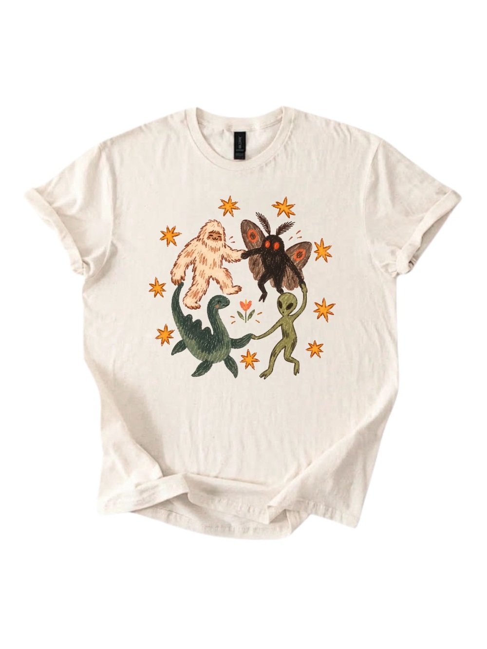 Gildan Soft Cream Reptile & Alien Graphic Tee